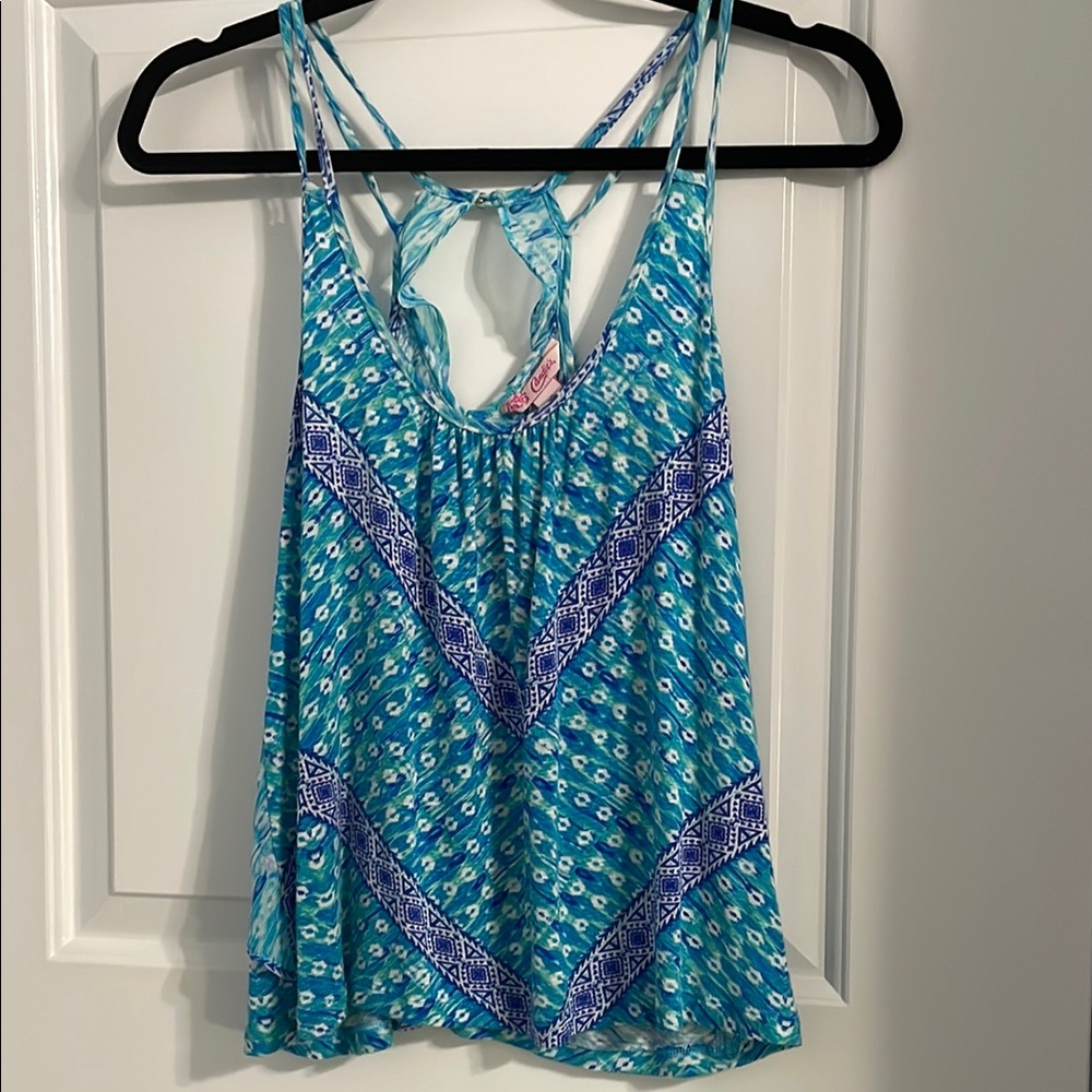 Candies Blue Patterned Women's Top Juniors size Small